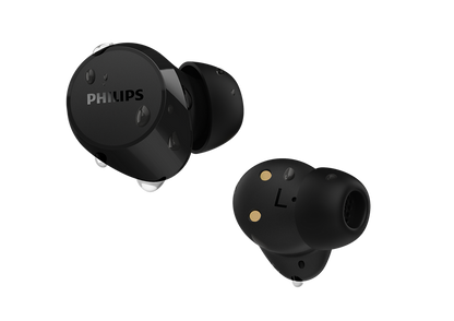 Philips True Wireless Headphones TAT1209BK/00 Up to 18 hours of play time with the case IPX4 splash and sweat resistant Black