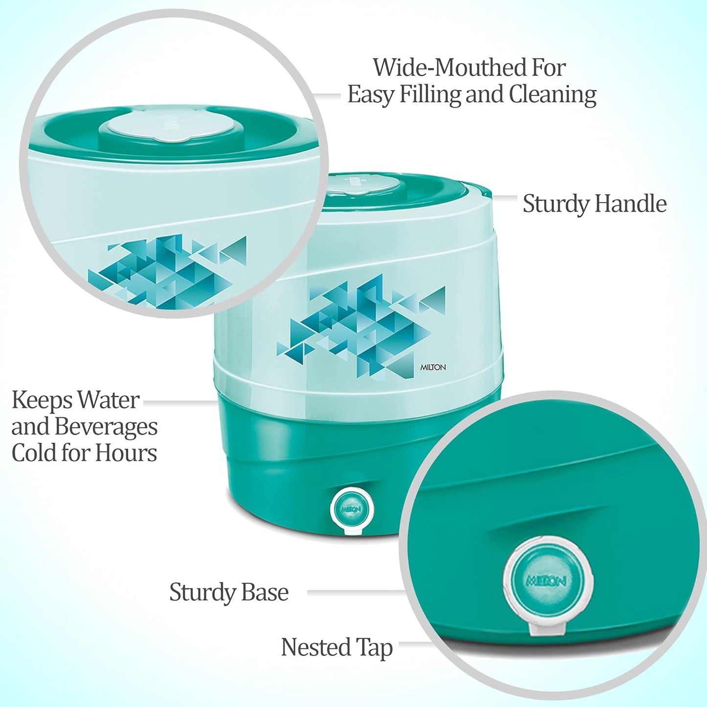 Milton New Kool Rover 18 Insulated Water Jug, 16 litres, Turquoise