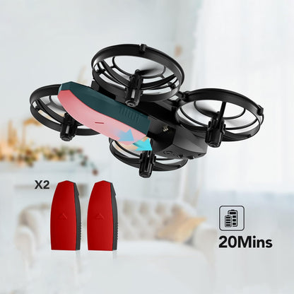 IZI PRO Nano Drone 720P HD Camera 2 Batteries with Battle Mode, One-Key Start, Altitude Hold | 360° Flip, Gesture Control, 20 Minutes Fly Time, Portable Mini RC Drone for Beginners (Red)