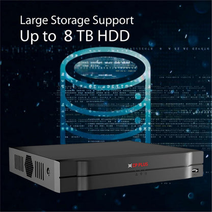 CP Plus 4Ch. Network Video Recorder, Max 80Mbps Network Bandwidth, Instastream/H.265/Smart H.264+, Up to 8MP Resolution, Support 1 SATA HDDs up to 8TB, 2 USB Ports(USB2.0) [CP-UNR-104F1]