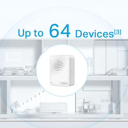 TP-Link Tapo H100 IoT Smart Hub with Chime | Smart Alarm and Doorbell | Smart Actions with Sensors, Switches & Buttons | Connect with up to 64 smart devices, Compatible with Alexa, Google Assistant, WiFi