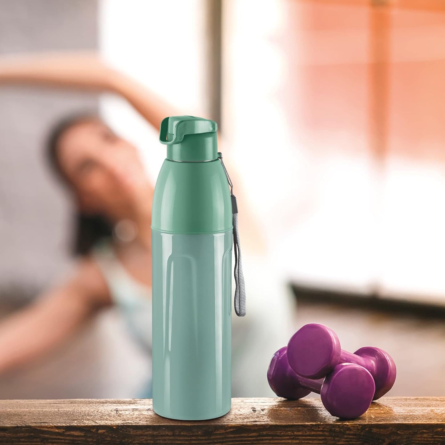 MILTON Kool Convex 900 Insulated Inner Pet Water Bottle, 700 ml, Light Green | Easy to Carry | Leak Proof | School | Office | Gym | Hiking | Treking | Travel Bottle