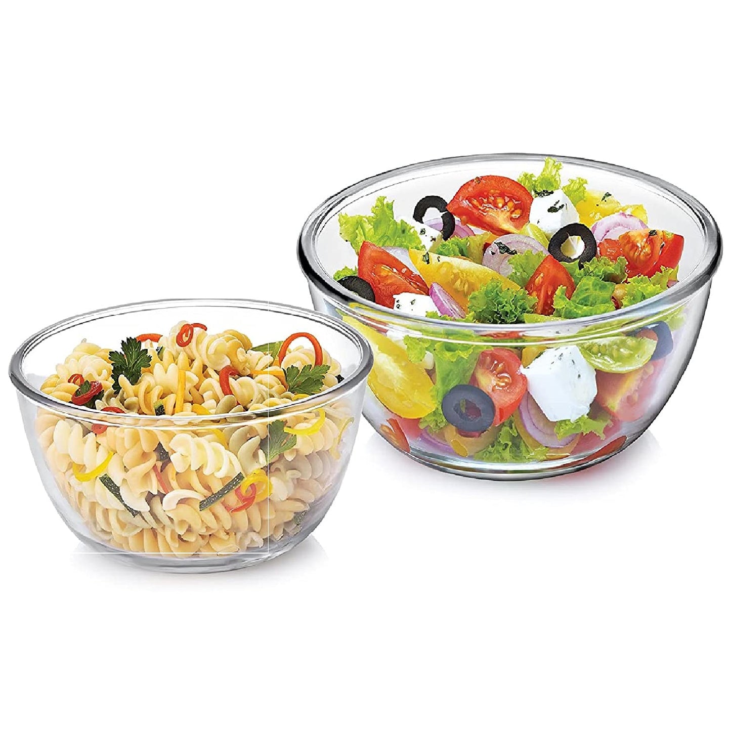 CELLO Ornella Toughened Glass Mixing Bowl Without Lid | Microwave Safe & Dishwasher Safe | Clear & Non- Porous Glass | Scratch Resistant | Transparent