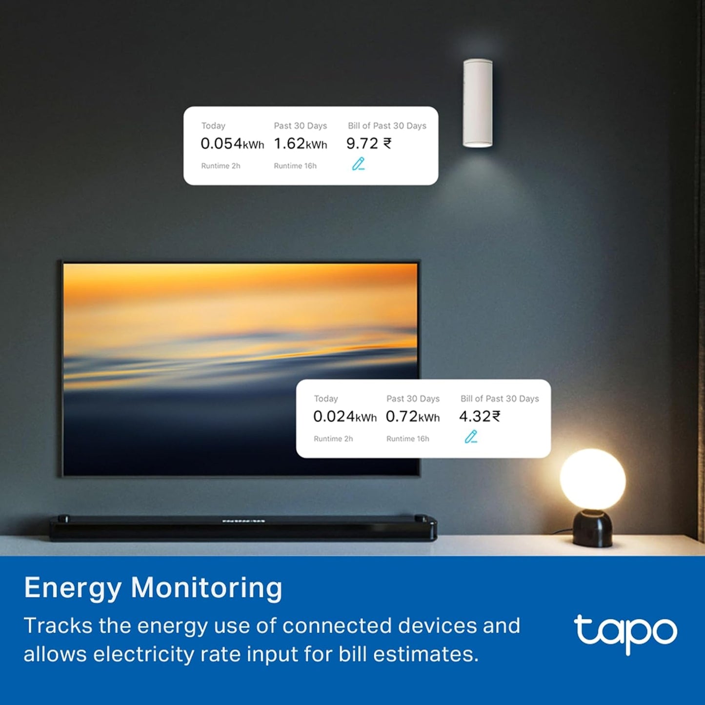 Tapo P116M 6A Mini Wi-Fi Smart Plug, Energy Monitoring & 4-Way Safety Protection | Compatible with Alexa, Google Home, Apple Home, Samsung SmartThings via Matter | Ideal for Small Appliances