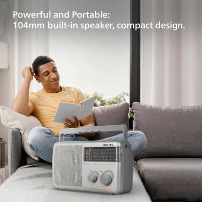 Philips Radio RL384/94 with MW/FM/SW/TV Bands, 500mW RMS Sound output, Battery: 3xR20 (4.5V DC)External DC SOCKET: 4.5V DC, Without Battery/Adaptor