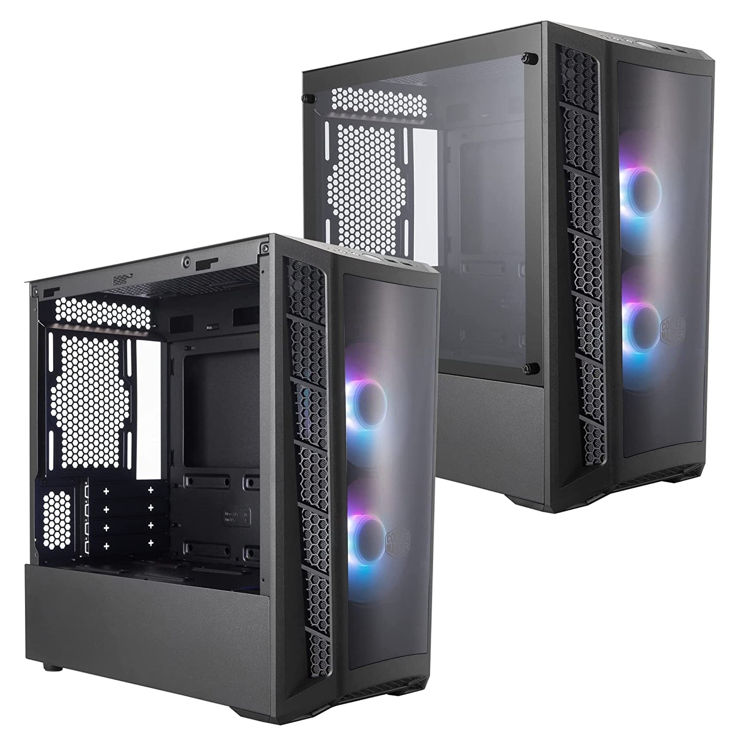 Cooler Master MasterBox MB311L ARGB Airflow Micro-ATX Tower with Dual ARGB Fans Fine Mesh Front Panel Mesh Side Intakes and Tempered Glass Side Panel-cabinate-Cooler Master-computerspace