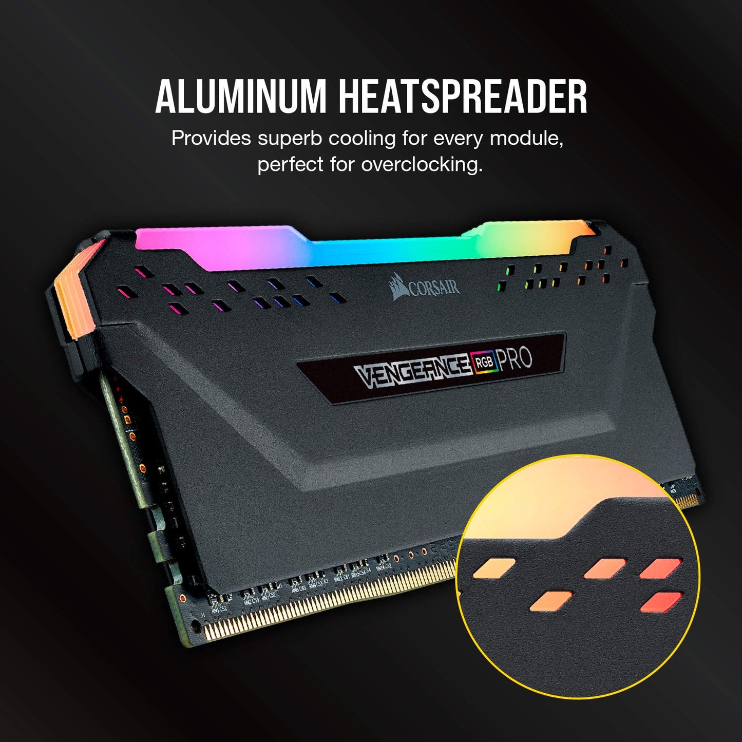 CORSAIR Vengeance RGB PRO 16GB (2x8GB) CMW16GX4M2C3200C16 DDR4 3200MHz C16 LED Desktop Memory - Black