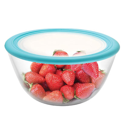 CELLO Ornella Toughened Glass Mixing Bowl Without Lid | Microwave Safe & Dishwasher Safe | Clear & Non- Porous Glass | Scratch Resistant | Transparent