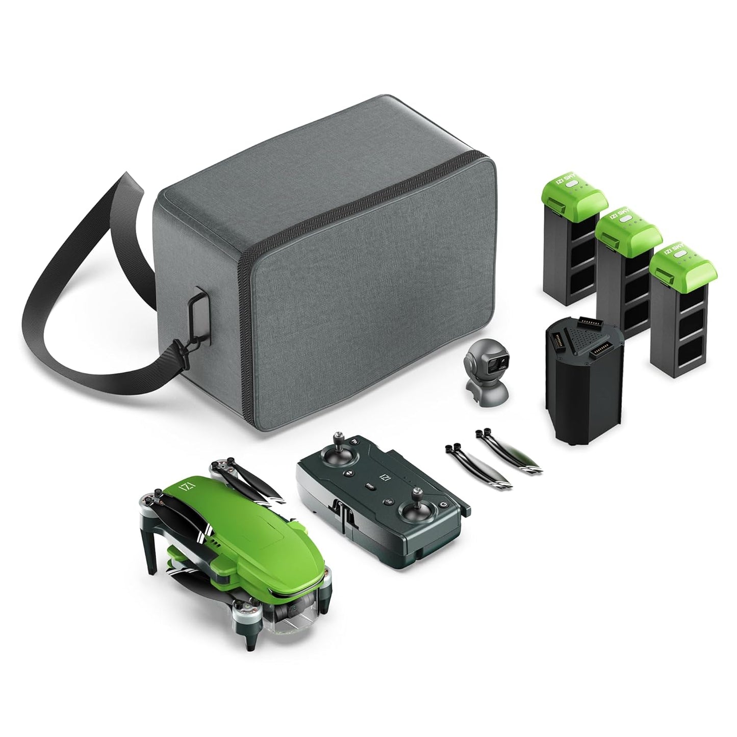 New IZI Sky Pro 4K Fly More Combo Camera Drone, 540° OA, 20MP, 5KM Live Video, 96 Mins Flight, 3-Axis Gimbal, 10+ Flying Modes, RTH, GPS, 3 x Smart Battery, Fast Tri-Charger, UAV 1-Year Warranty