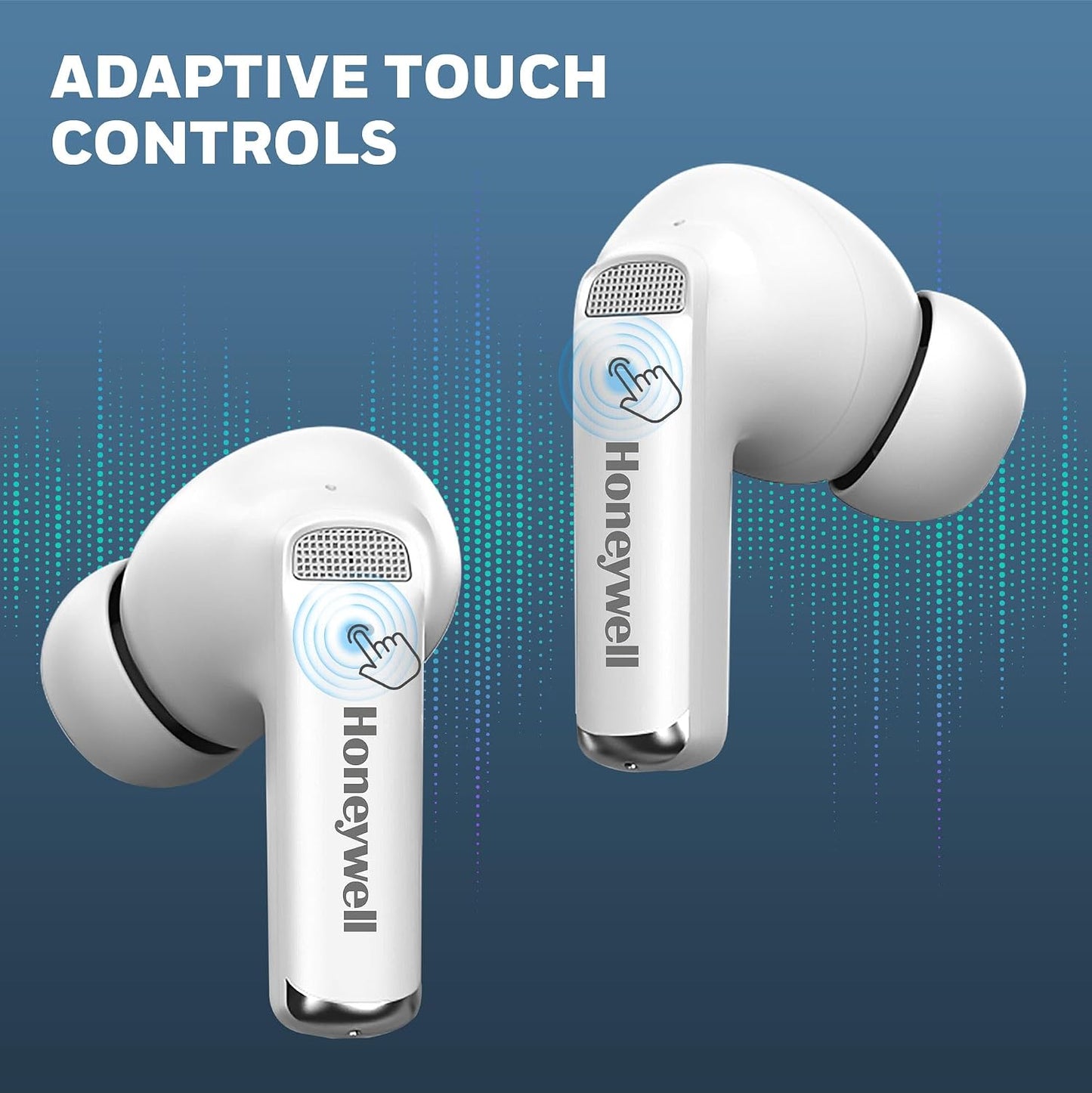 Honeywell Newly Launched Trueno U5100, in-Ear Wireless Hybrid ANC TWS Earbuds, with 33 dB ANC, Low Latency Mode, 6 mics, Bluetooth V5.2, 62 Hours of Playtime, 2 Years Manufaturer Warranty
