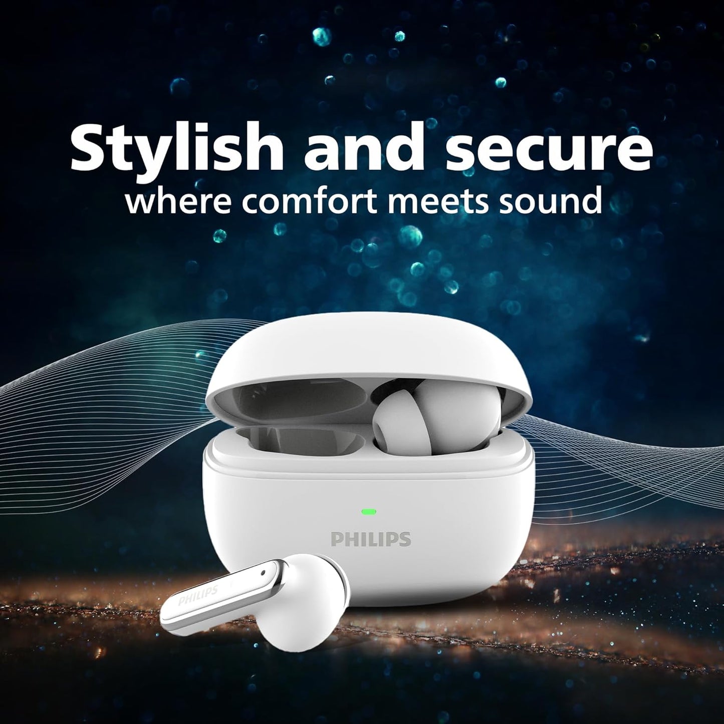 PHILIPS TAT1150BK/94 Premium Wireless Earbuds with ANC, Quad Mic ENC, Up to 55 Hr Playtime,13mm Neodymium Drivers,Multipoint, ergonomically Designed,IPX5 Water Resistance,Fast Charging (Deep Black)