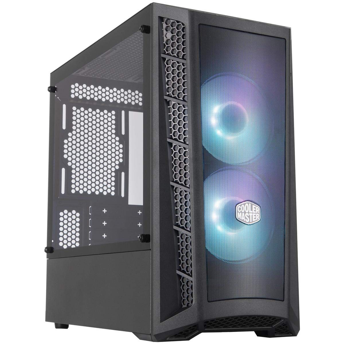 Cooler Master MasterBox MB311L ARGB Airflow Micro-ATX Tower with Dual ARGB Fans Fine Mesh Front Panel Mesh Side Intakes and Tempered Glass Side Panel-cabinate-Cooler Master-computerspace