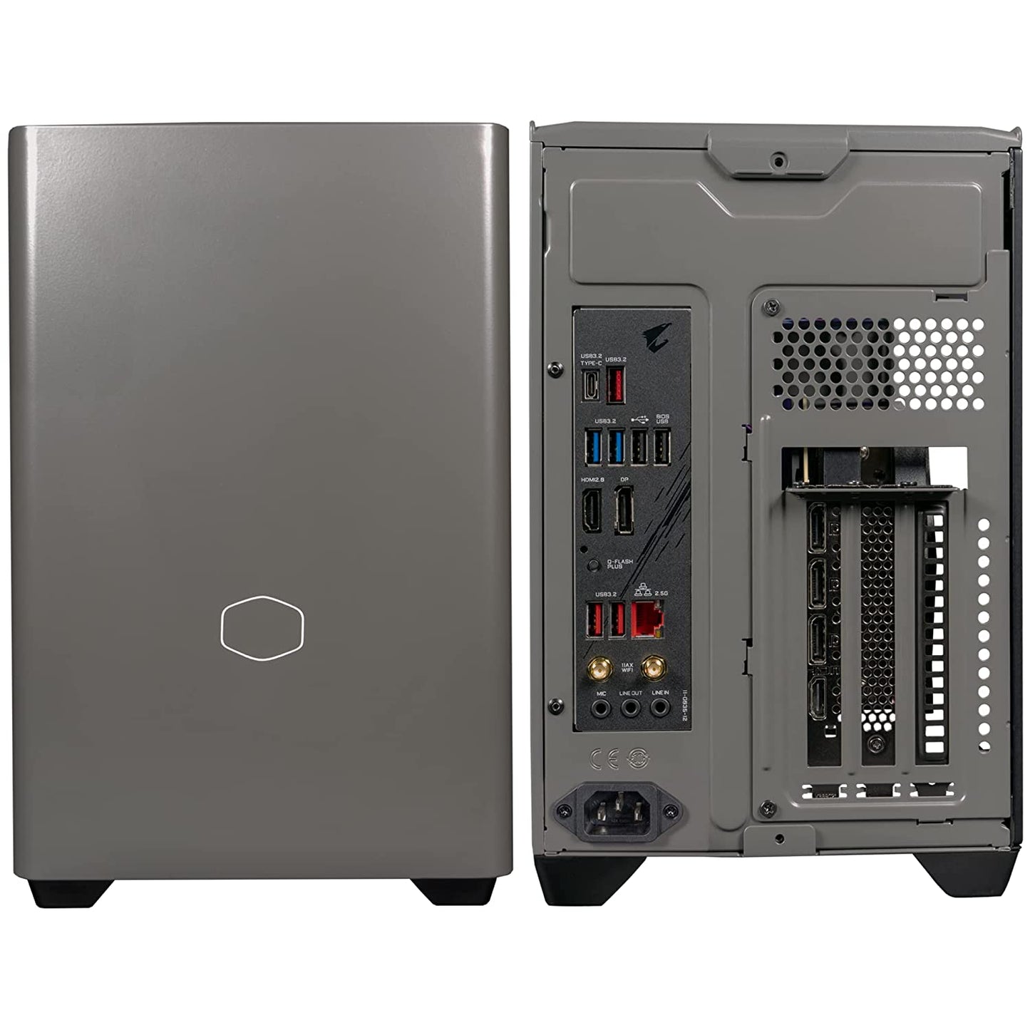 Cooler Master NR200P MAX SFF Small Form Factor Mini-ITX Case with Custom 280mm AIO 850W SFX Gold PSU Triple-Slot GPU Premium PCIe Gen4 Riser Tempered Glass or Vented Panel Option Grey-Cabinet-Cooler Master-computerspace