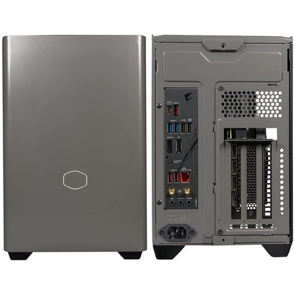 Cooler Master NR200P MAX SFF Small Form Factor Mini-ITX Case with Custom 280mm AIO 850W SFX Gold PSU Triple-Slot GPU Premium PCIe Gen4 Riser Tempered Glass or Vented Panel Option Grey