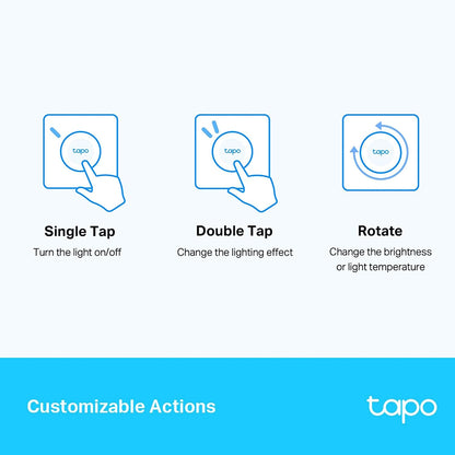 Tapo S200D Smart Remote Dimmer Switch, Multiple Ways Control, Real-Time Notifications, No Wire Required, Battery Included, Tapo Hub Required Sold Separately, Easy Setup And Use, 3 Volts