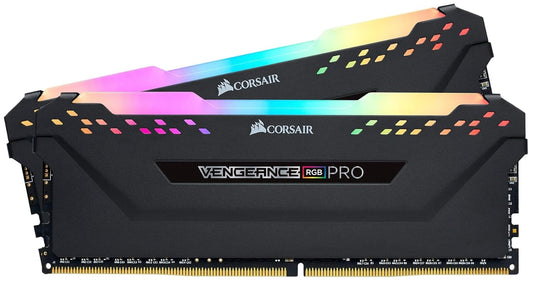 CORSAIR Vengeance RGB PRO 16GB (2x8GB) CMW16GX4M2C3200C16 DDR4 3200MHz C16 LED Desktop Memory - Black