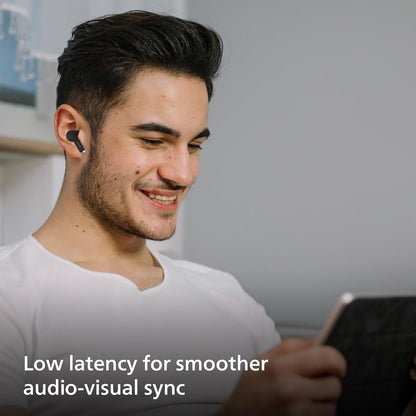 PHILIPS Audio TAT1169BK/94 True Wireless in Ear Earbuds with Pocket Sized Charging Case, Play Time Upto 55Hrs, 12mm Dynamic Drivers, Inbuilt Mic, IPX4 Splash & Sweat Resistant (Black)