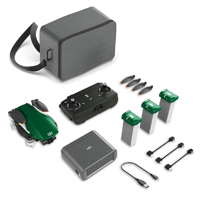 IZI Mini X Nano Fly More Combo 4K Camera Drone UHD 20MP, CMOS,4KM Live Video, 93-min Flight Time, GPS, 3-Axis Gimbal, 10+Flight Modes, 3xSmart Battery, Fast Tri-Charger, Under 249g UAV - 1 Yr Warranty