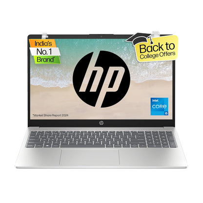 Refurbished HP Laptop 15-hr0000TU -832Q8PA#ACJ-Core I5- 13th Gen  1335U|8GB (2x4GB) DDR4 3200|512GB SSD|Integrated|15.6" FHD|NSV(Natural silver)