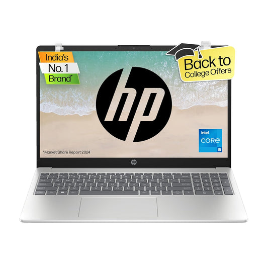 Refurbished HP Laptop 15-hr0000TU -832Q8PA#ACJ-Core I5- 13th Gen  1335U|8GB (2x4GB) DDR4 3200|512GB SSD|Integrated|15.6" FHD|NSV(Natural silver)