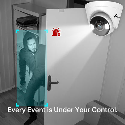 TP-Link VIGI C440 2.8mm Lens Smart Security Camera | 4MP Ultra HD Full-Color Turret Network Camera | Smart Detection | ONVIF | H.265+ | PoE/12V DC CCTV | Remote Monitoring/Pan/Tilt