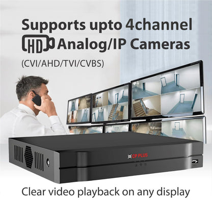 CP Plus 4Ch. Network Video Recorder, Max 80Mbps Network Bandwidth, Instastream/H.265/Smart H.264+, Up to 8MP Resolution, Support 1 SATA HDDs up to 8TB, 2 USB Ports(USB2.0) [CP-UNR-104F1]