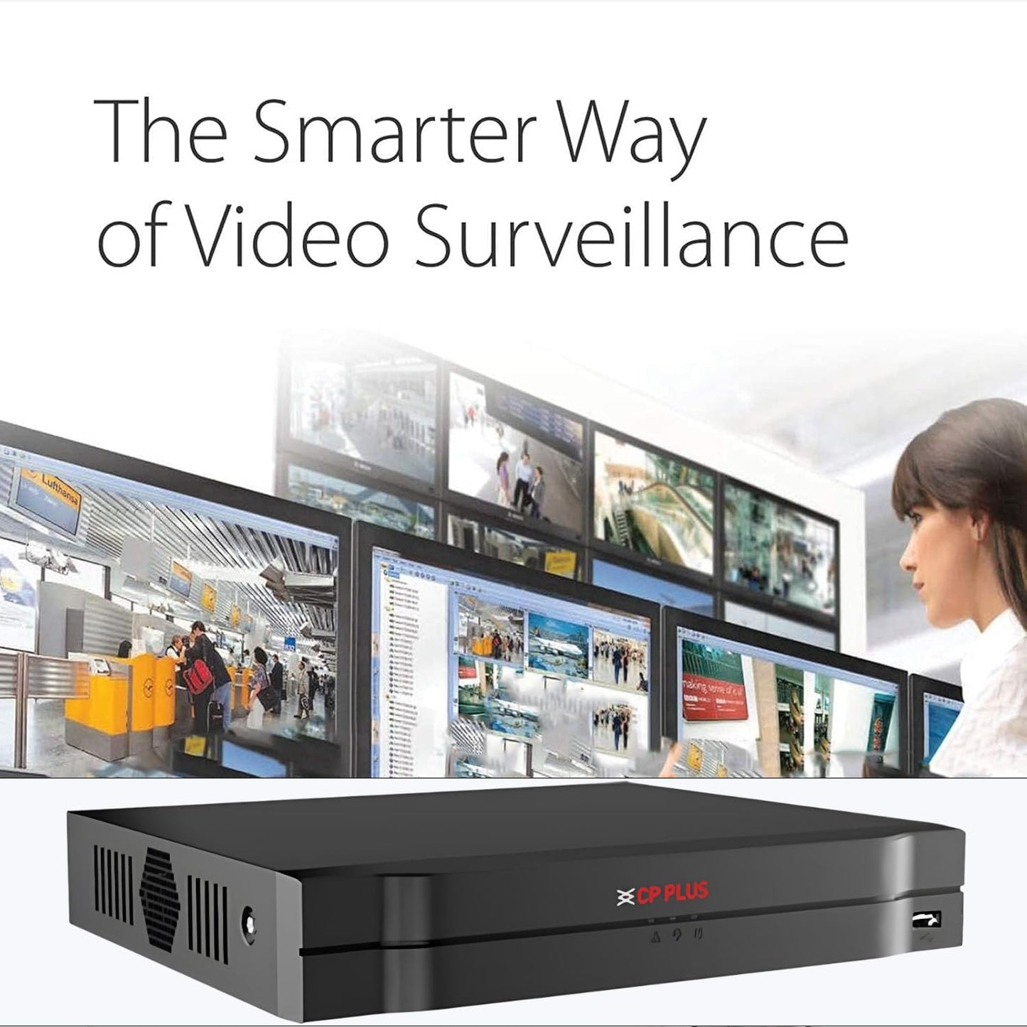 CP Plus 4Ch. Network Video Recorder, Max 80Mbps Network Bandwidth, Instastream/H.265/Smart H.264+, Up to 8MP Resolution, Support 1 SATA HDDs up to 8TB, 2 USB Ports(USB2.0) [CP-UNR-104F1]