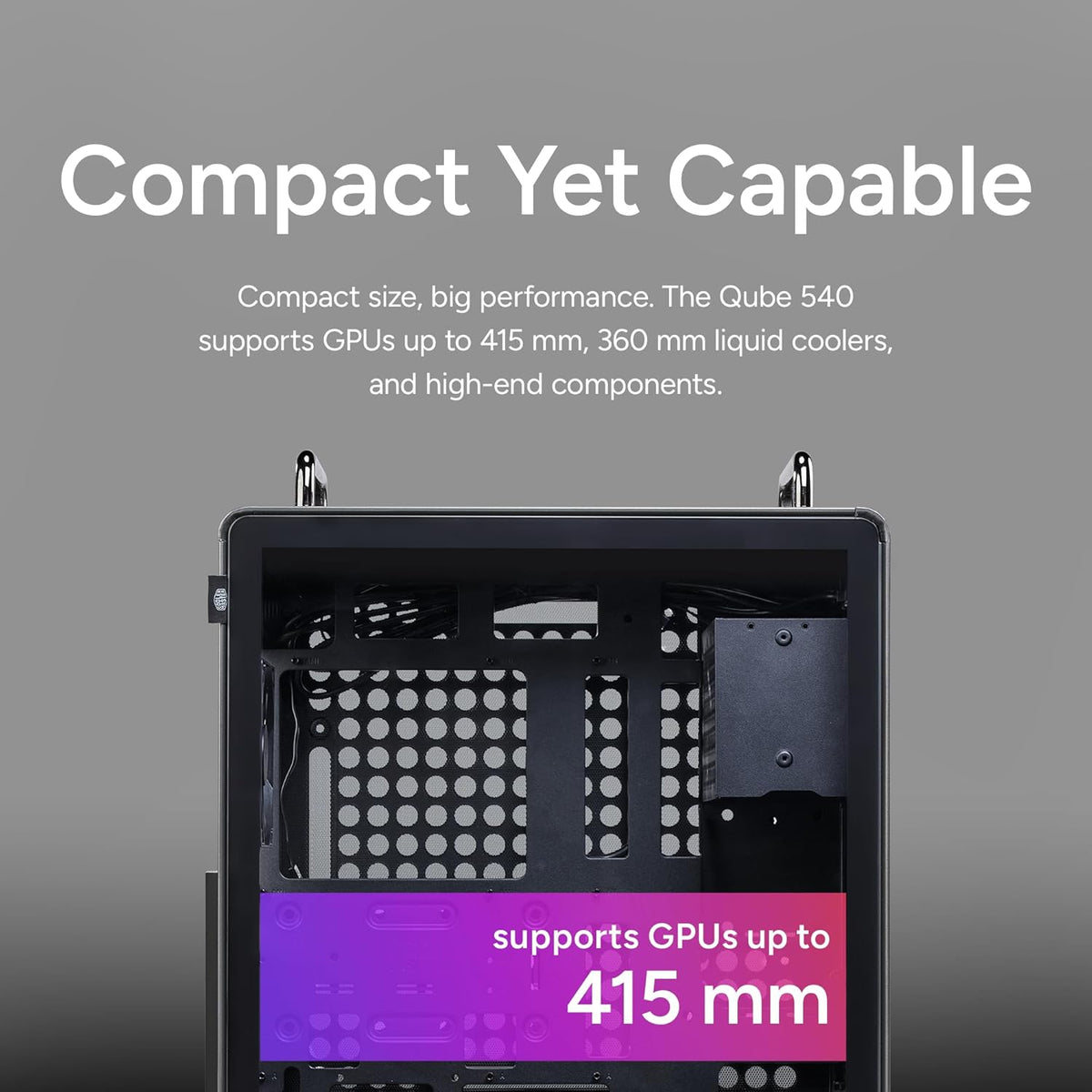 Cooler Master QUBE 540 ATX Mid-Tower PC Case, High Airflow, Tempered Glass