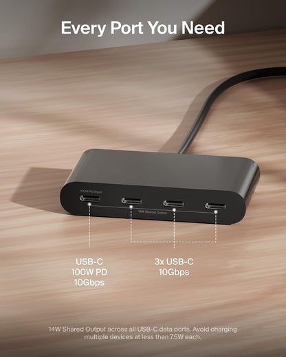 Belkin Connect USB-C to 4-Port USB-C Hub - lifestyle in use
