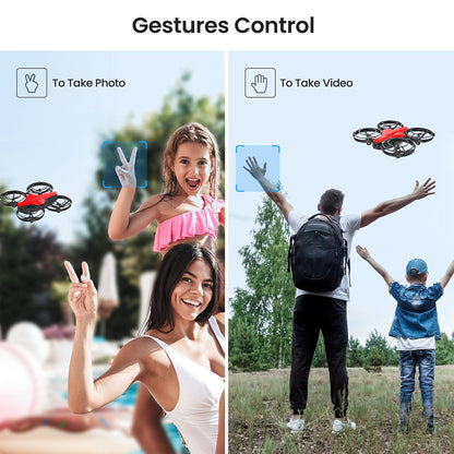 IZI PRO Nano Drone 720P HD Camera 2 Batteries with Battle Mode, One-Key Start, Altitude Hold | 360° Flip, Gesture Control, 20 Minutes Fly Time, Portable Mini RC Drone for Beginners (Red)