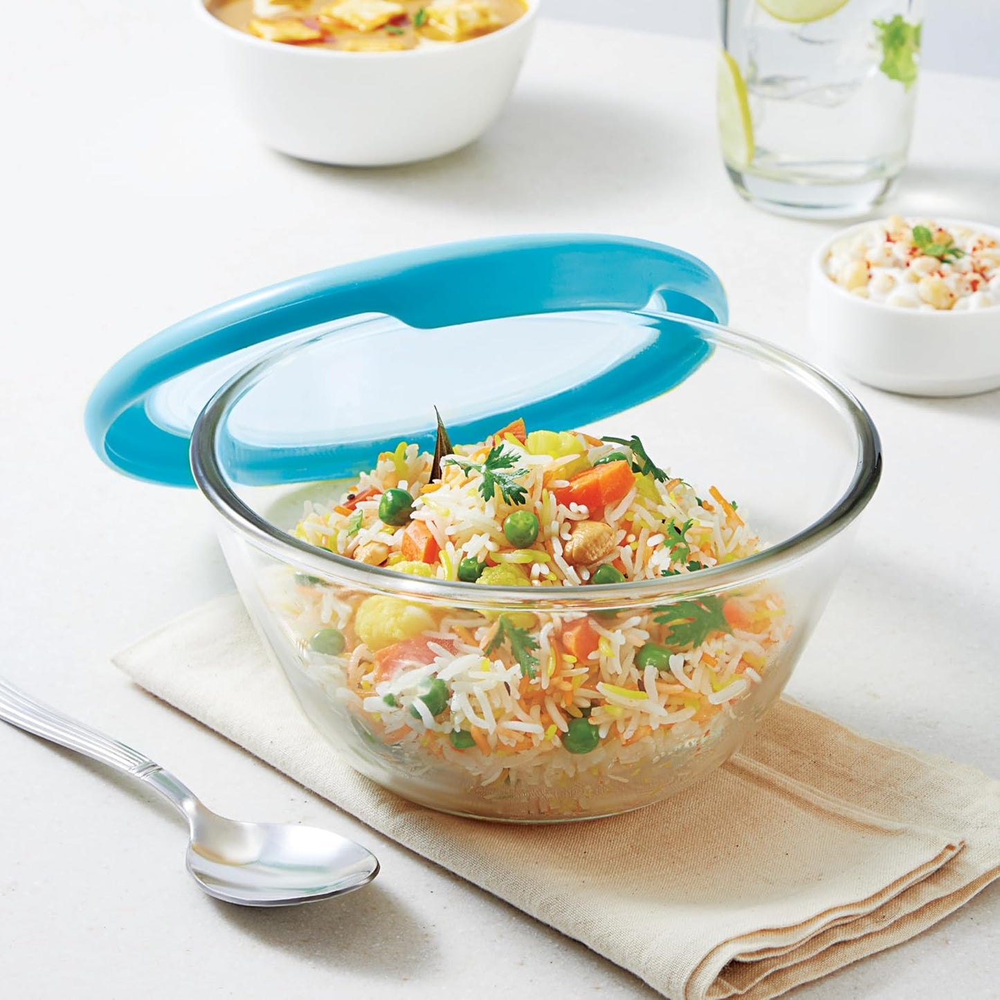 CELLO Ornella Toughened Glass Mixing Bowl Without Lid | Microwave Safe & Dishwasher Safe | Clear & Non- Porous Glass | Scratch Resistant | Transparent