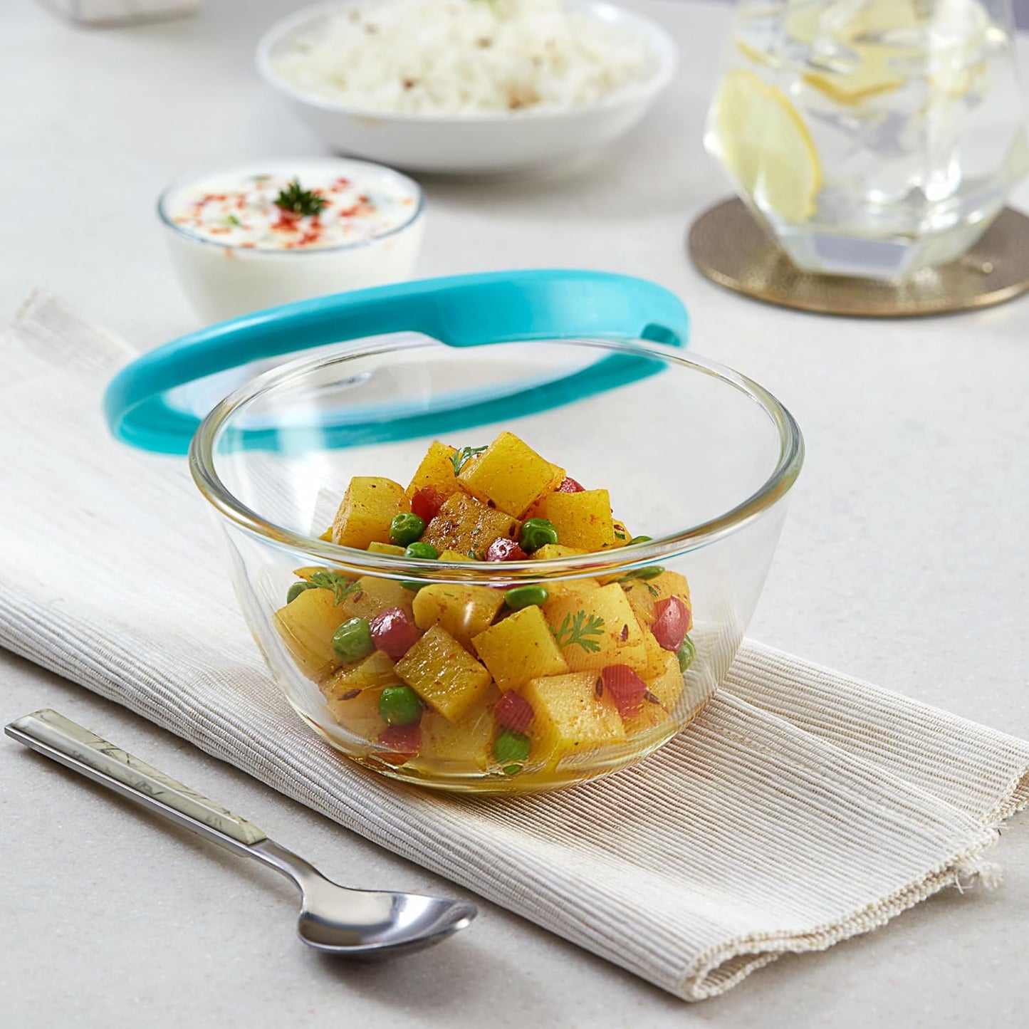 CELLO Ornella Toughened Glass Mixing Bowl Without Lid | Microwave Safe & Dishwasher Safe | Clear & Non- Porous Glass | Scratch Resistant | Transparent
