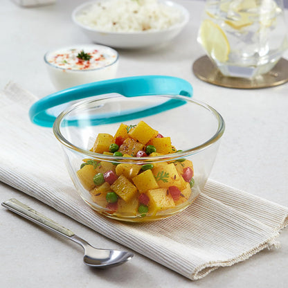 CELLO Ornella Toughened Glass Mixing Bowl Without Lid | Microwave Safe & Dishwasher Safe | Clear & Non- Porous Glass | Scratch Resistant | Transparent
