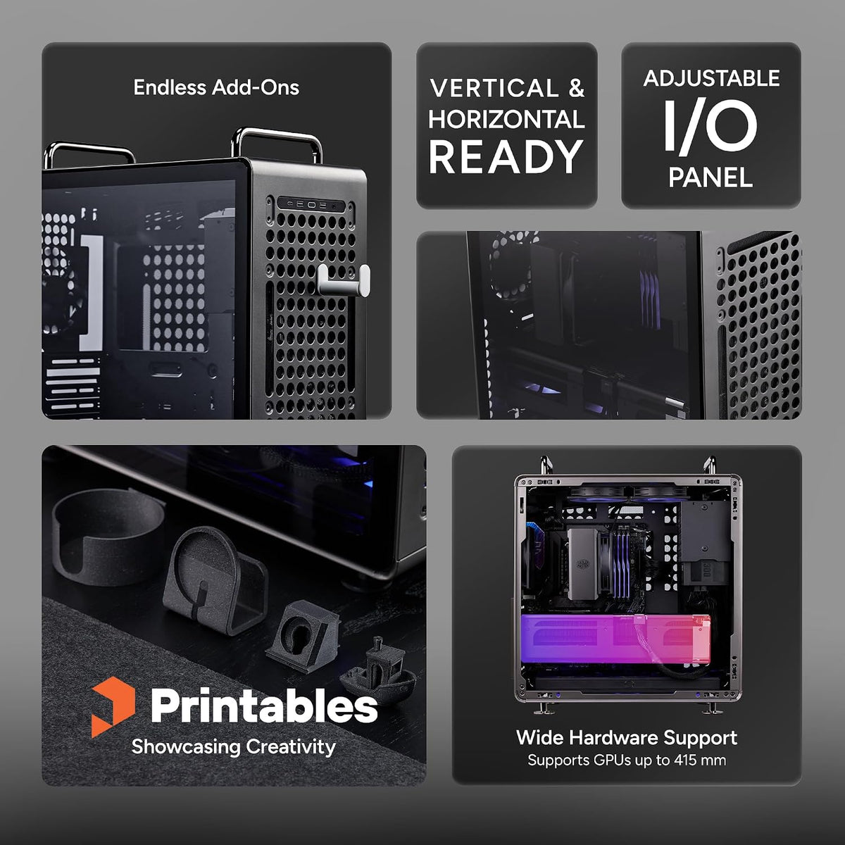 Cooler Master QUBE 540 ATX Mid-Tower PC Case, High Airflow, Tempered Glass