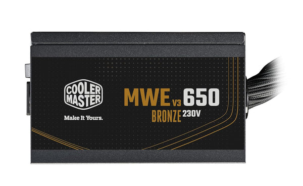 Cooler Master MWE 650 V3 Bronze ATX 3.1 Power Supply - Non Modular | 80 Plus Bronze Certified | Quite HDB Fan | DC-to-DC Circuit Design | ATX 3.1 Version | Ready for RTX 50 Series GPU | 650 Watt