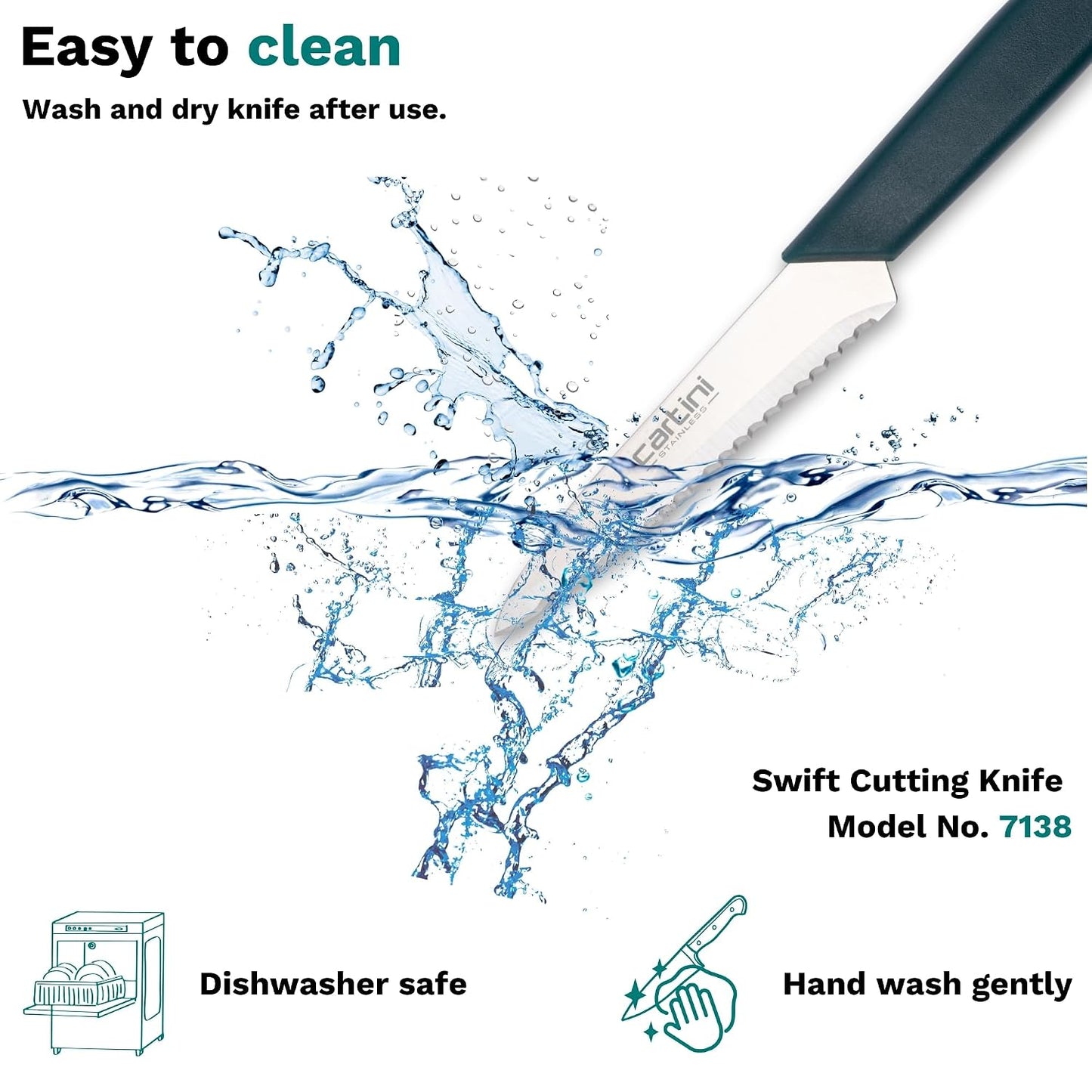 Godrej Cartini Chef Knife – 8" Stainless Steel Kitchen Knife with 1 Year Warranty