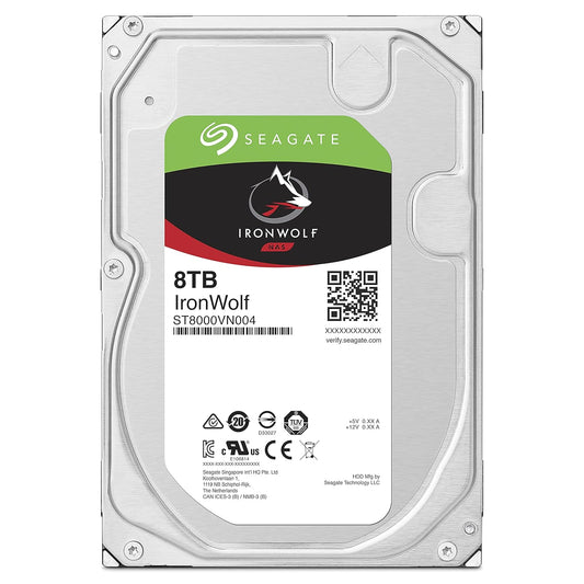 Seagate IronWolf 8 TB NAS Internal Hard Drive HDD 8.89 cm SATA 6 Gb/s 7200 RPM 256 MB Cache for RAID Network Attached Storage (ST8000VN004)