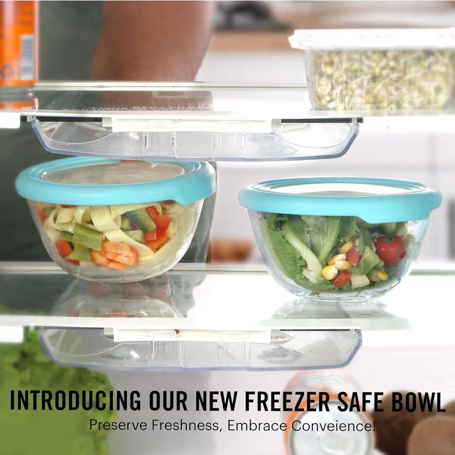 CELLO Ornella Toughened Glass Mixing Bowl Without Lid | Microwave Safe & Dishwasher Safe | Clear & Non- Porous Glass | Scratch Resistant | Transparent