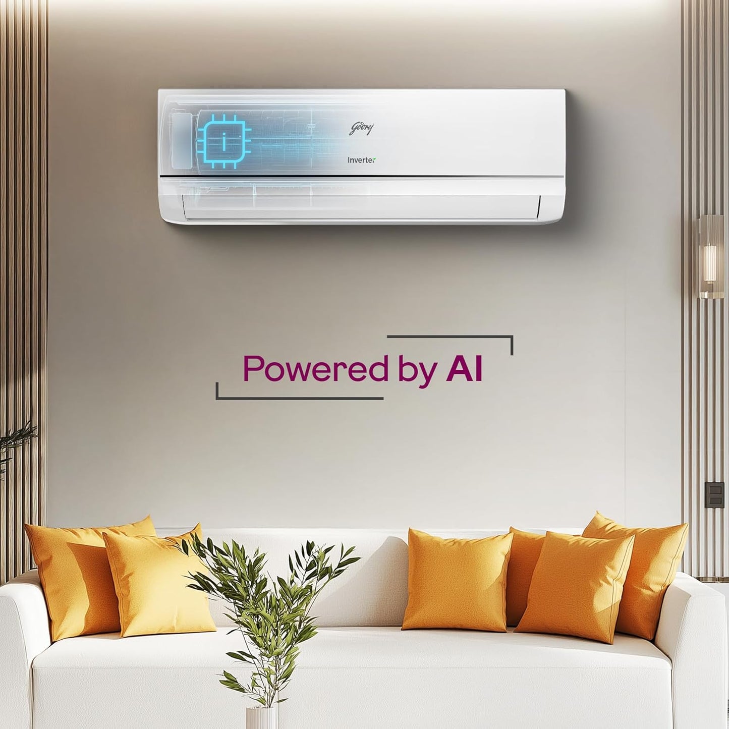 Godrej 1 Ton 3 Star Split Inverter AC – 5-in-1 Convertible, 52° Heavy Duty Cooling (12Y3TH, 2026 Model)