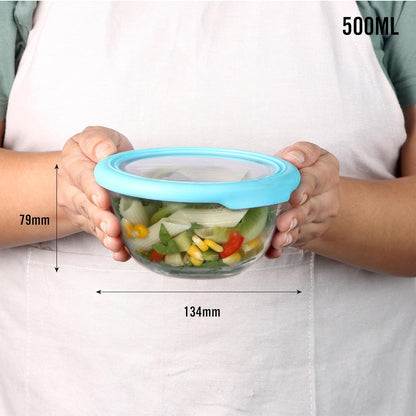 CELLO Ornella Toughened Glass Mixing Bowl Without Lid | Microwave Safe & Dishwasher Safe | Clear & Non- Porous Glass | Scratch Resistant | Transparent