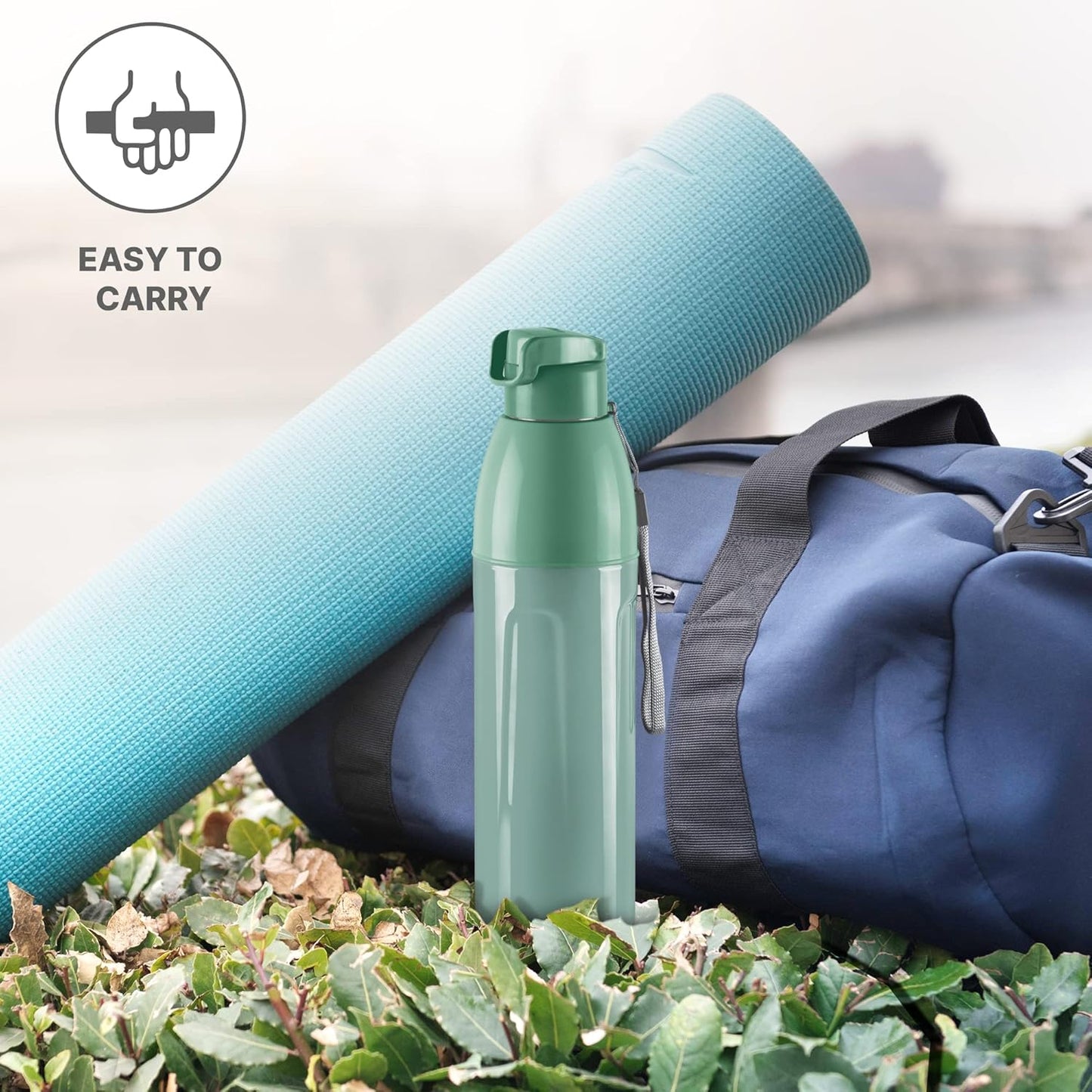 MILTON Kool Convex 900 Insulated Inner Pet Water Bottle, 700 ml, Light Green | Easy to Carry | Leak Proof | School | Office | Gym | Hiking | Treking | Travel Bottle