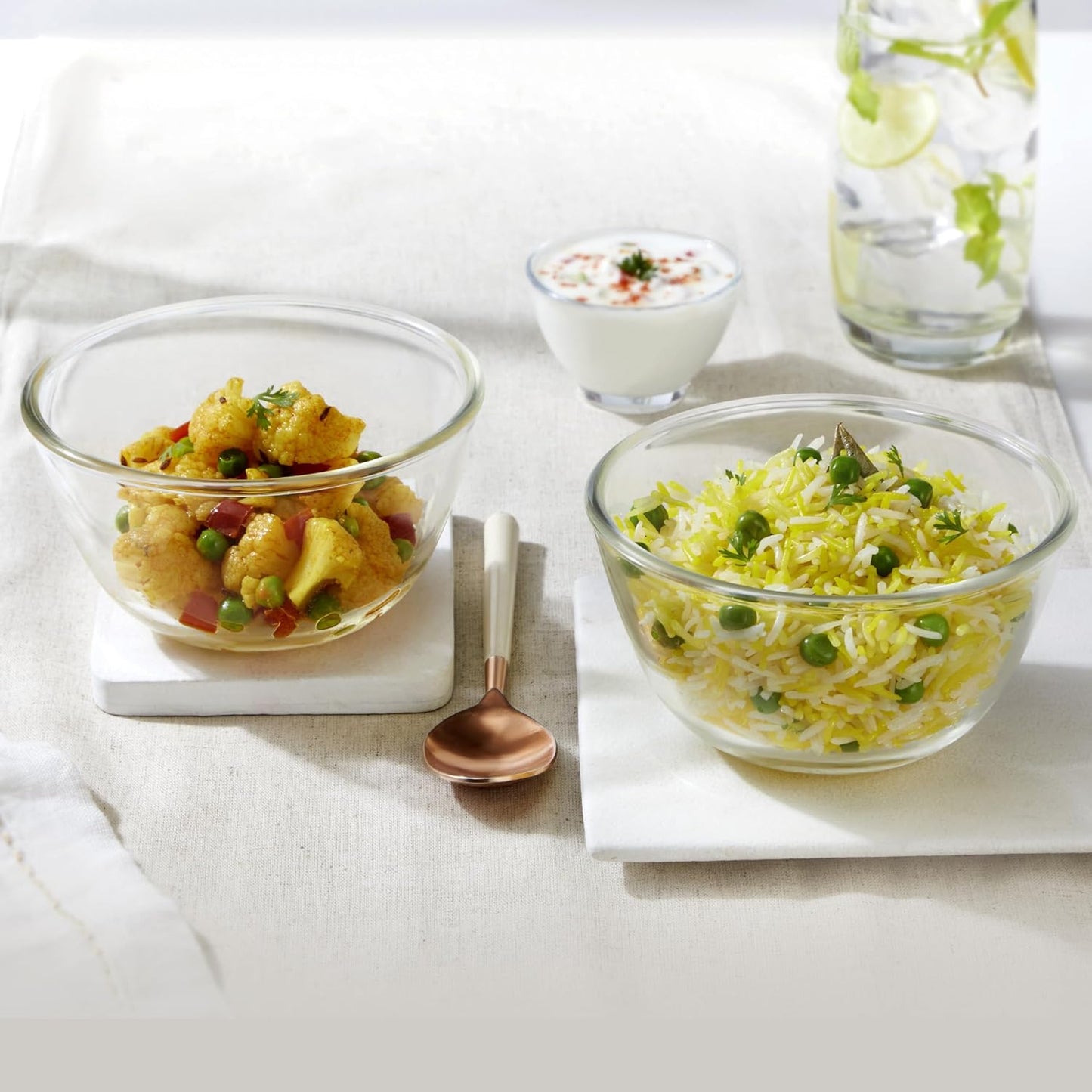 CELLO Ornella Toughened Glass Mixing Bowl Without Lid | Microwave Safe & Dishwasher Safe | Clear & Non- Porous Glass | Scratch Resistant | Transparent