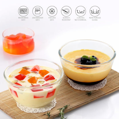 CELLO Ornella Toughened Glass Mixing Bowl Without Lid | Microwave Safe & Dishwasher Safe | Clear & Non- Porous Glass | Scratch Resistant | Transparent