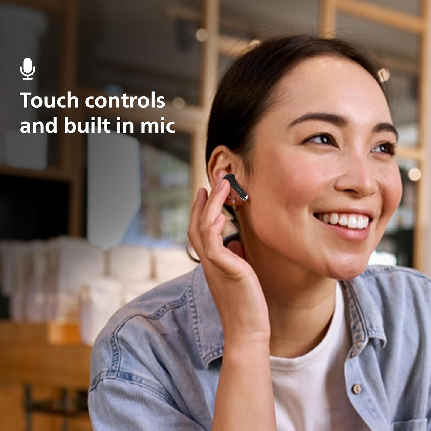 PHILIPS Audio TAT1169BK/94 True Wireless in Ear Earbuds with Pocket Sized Charging Case, Play Time Upto 55Hrs, 12mm Dynamic Drivers, Inbuilt Mic, IPX4 Splash & Sweat Resistant (Black)
