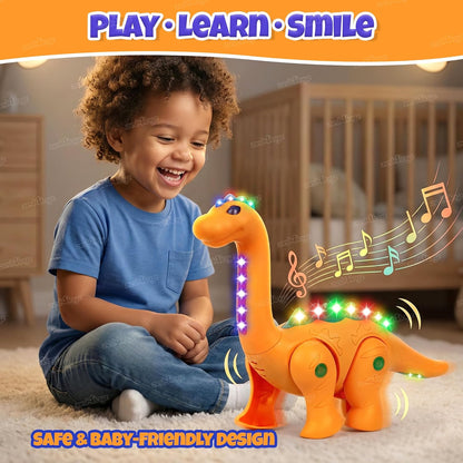 Electric Walking Dinosaur Toy - Lights, Music & Sound Effects | Kids Pet Toy