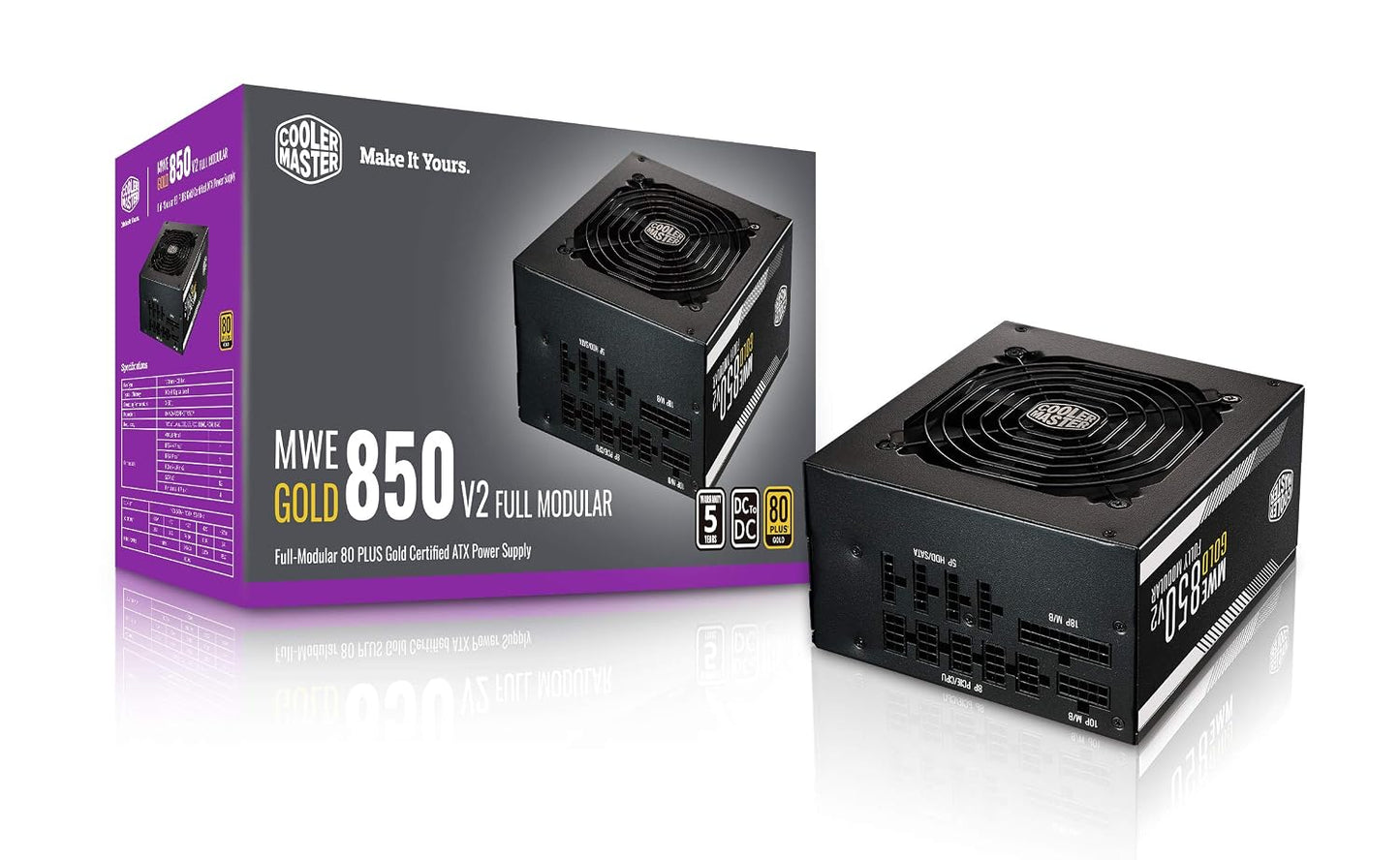 Cooler Master MWE 650 V3 Bronze ATX 3.1 Power Supply - Non Modular | 80 Plus Bronze Certified | Quite HDB Fan | DC-to-DC Circuit Design | ATX 3.1 Version | Ready for RTX 50 Series GPU | 650 Watt