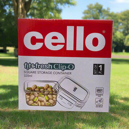 Cello Fit & Fresh Clip-O Square Glass Storage Container - 320ml to 800ml
