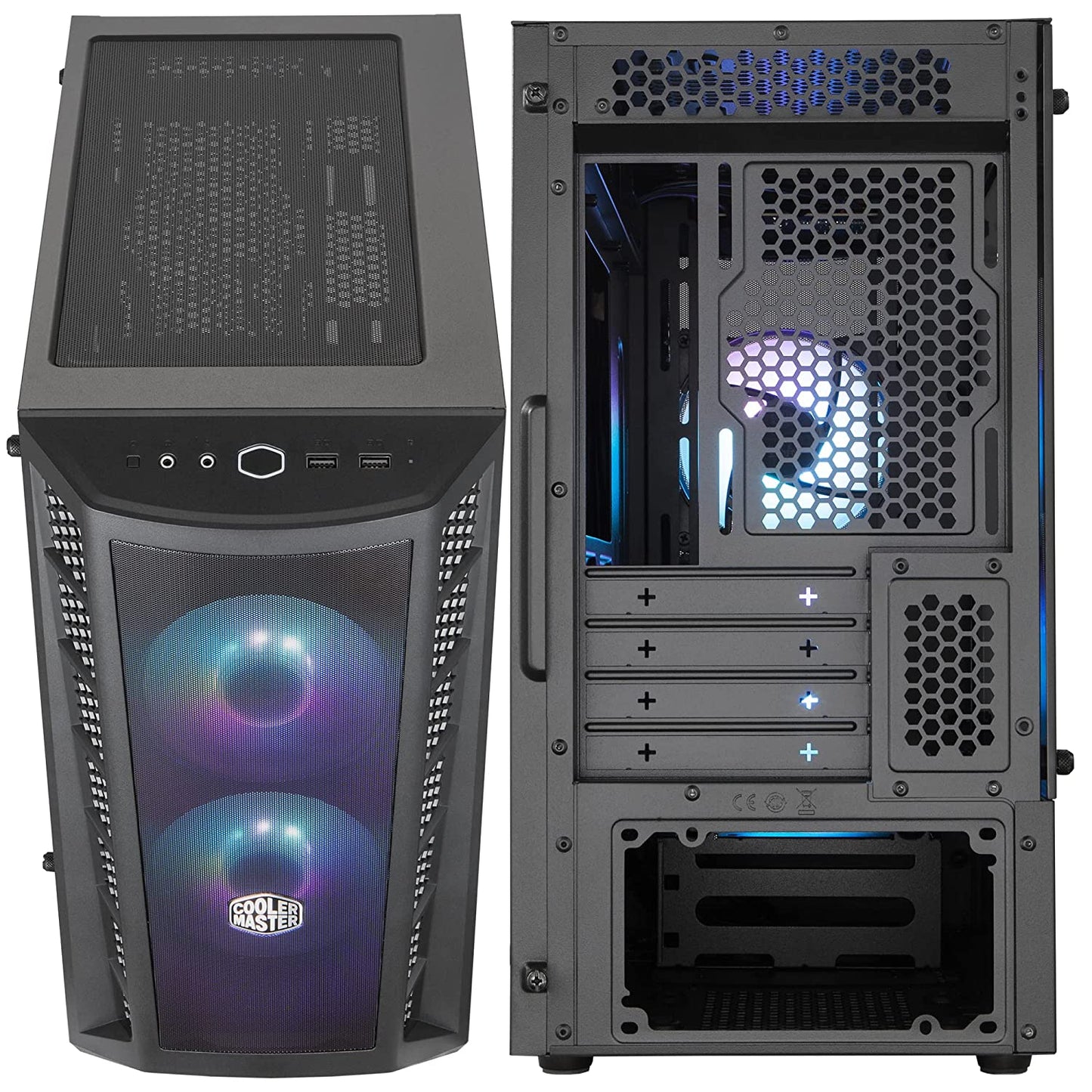 Cooler Master MasterBox MB311L ARGB Airflow Micro-ATX Tower with Dual ARGB Fans Fine Mesh Front Panel Mesh Side Intakes and Tempered Glass Side Panel-cabinate-Cooler Master-computerspace