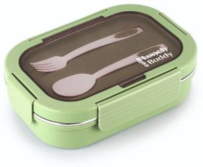 CELLO Lunch Buddy Insulated Lunch Box with Plastic Spoon and Fork | 100% Food Grade | Leak Proof and Break Resistant | Ideal for College,Office, Outdoor Activities | 925 ml, Pink