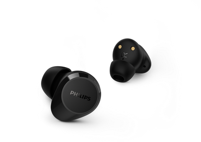 Philips True Wireless Headphones TAT1209BK/00 Up to 18 hours of play time with the case IPX4 splash and sweat resistant Black